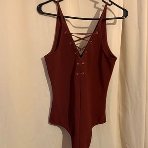 Burgundy Express bodysuit